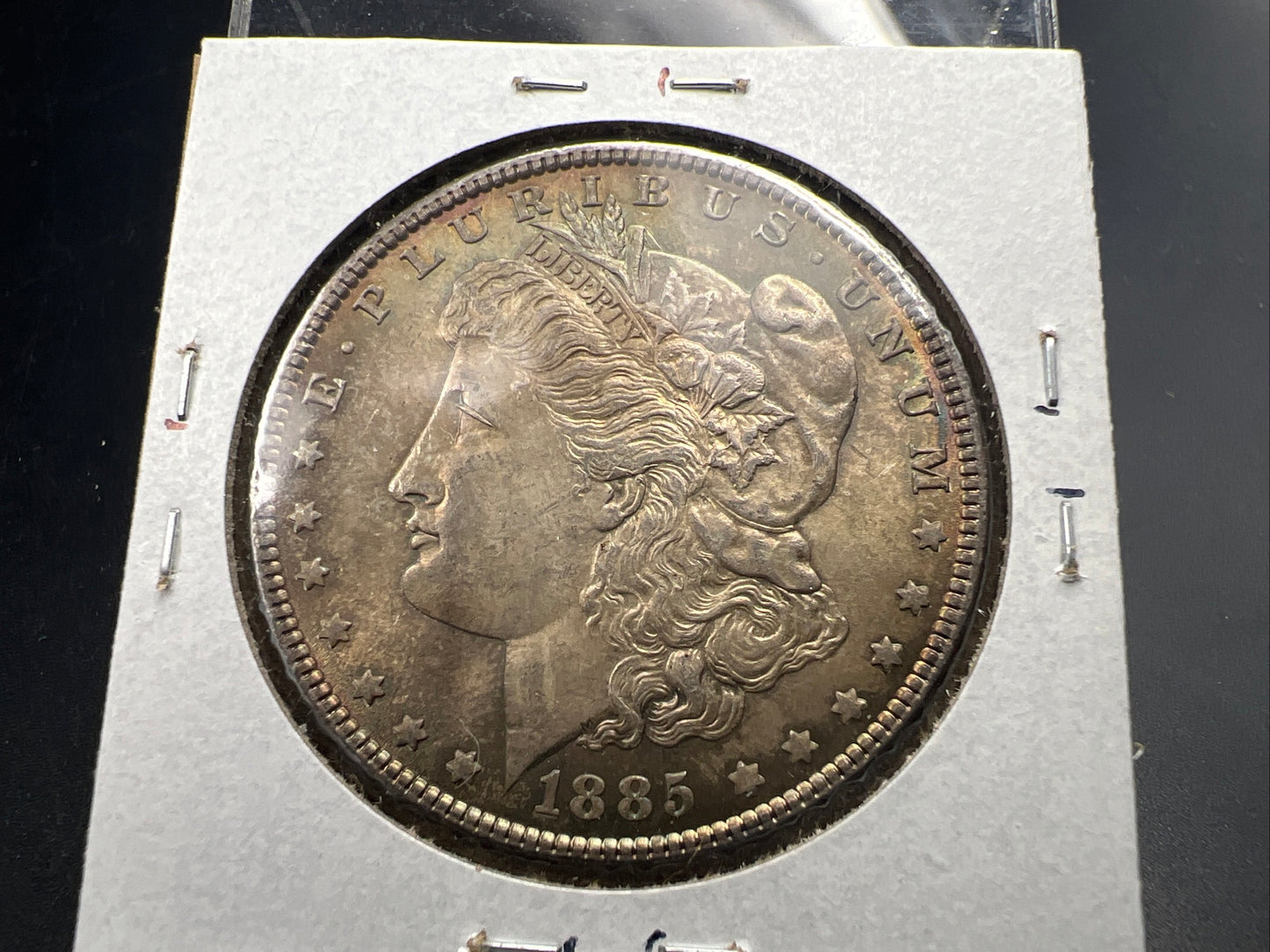 1885 P $1 Morgan Silver Dollar Coin Choice AU About UNC Neat Toning Toner