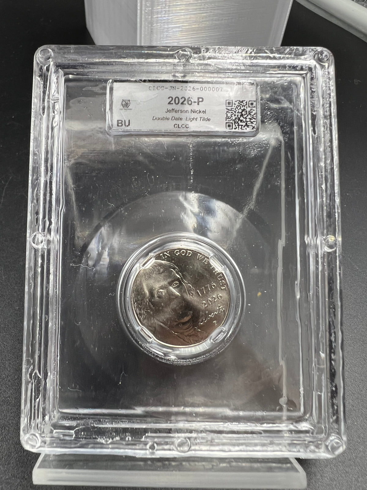2026 P 5c Jefferson Nickel Coin Light Tilde CLCC BU Certified