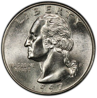 1997 P 25C Washington Quarter BU UNC Single Coin