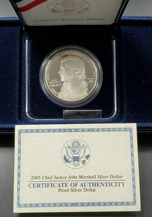 2005 JOHN MARSHALL Commemorative Proof Silver Dollar Coin OGP COA