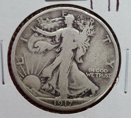 1917 P Walking Liberty Silver Eagle Half Dollar Coin Choice VG Very Good Circ