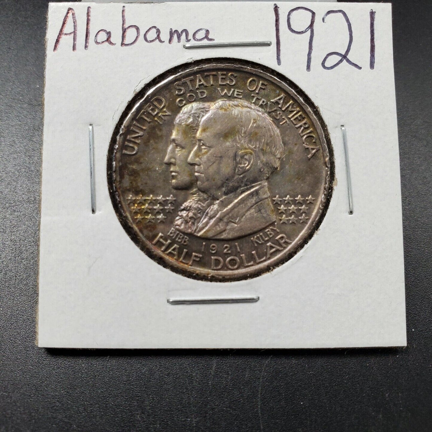 1921 50c ALABAMA SILVER HALF DOLLAR COMMEMORATIVE XF EF Extra Fine Circulated