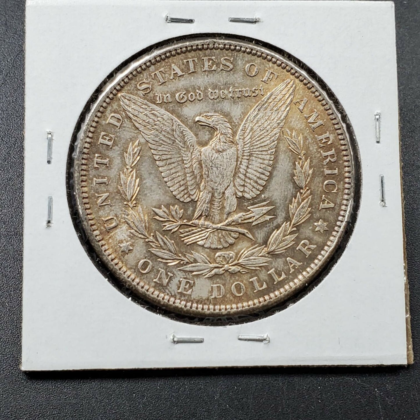1897 p Morgan Silver Eagle Dollar $1 Coin Average UNC Uncirculated Neat Toning
