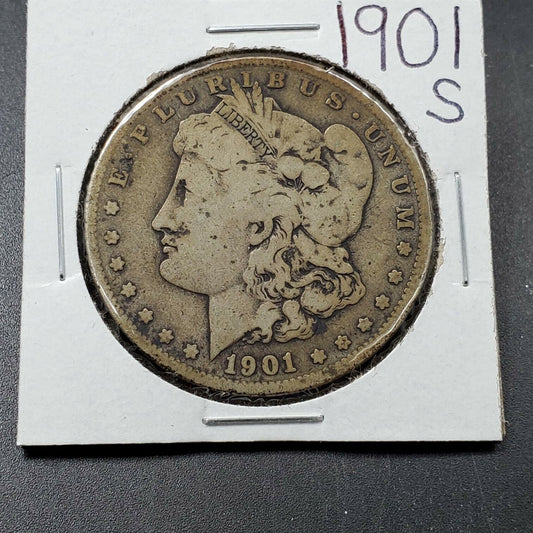 1901 S Morgan Silver Dollar Good G / VG Very Good Toned Circulated