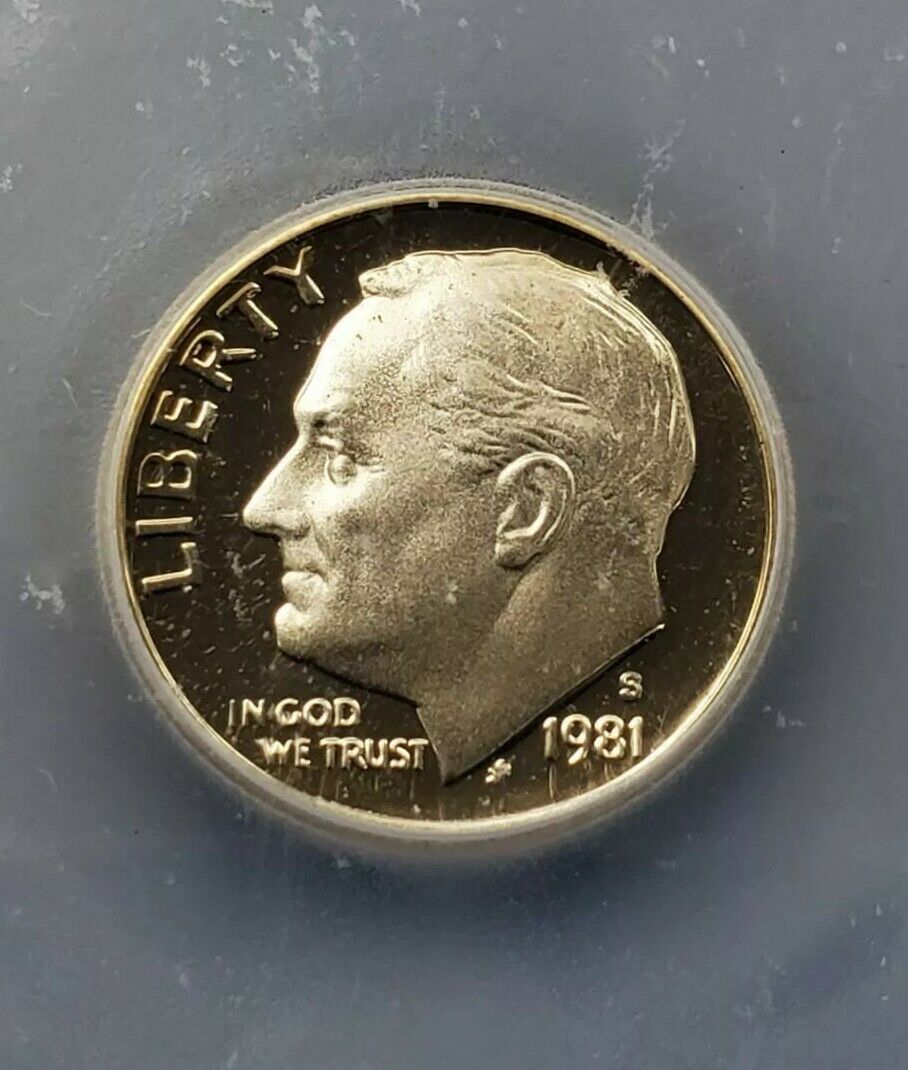 1981 S Roosevelt 10c Proof Clad Dime Coin Type 1 Variety ICG PR70 DCAM