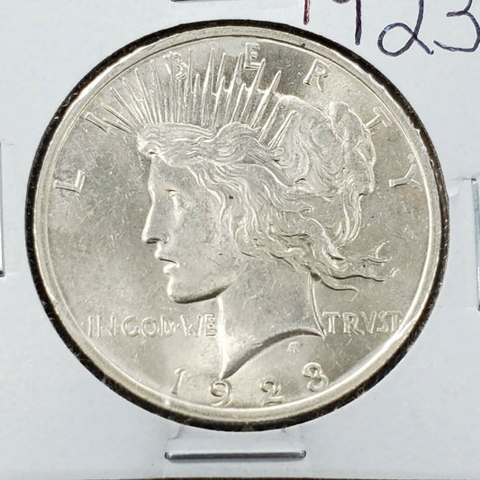 1923 P Peace 90% Silver Eagle Dollar Coin Flashy AVG BU Uncirculated