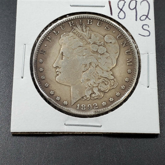 1892 S Morgan Silver Eagle Dollar Coin AVERAGE VF VERY FINE Circulated