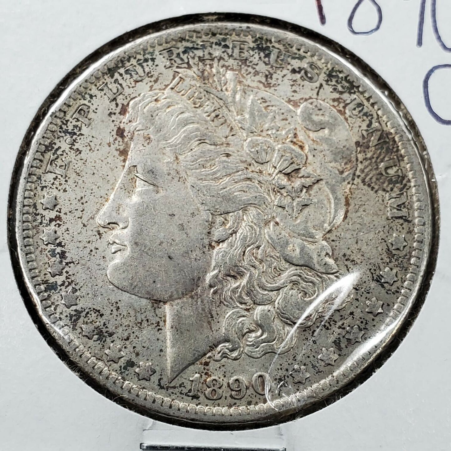 1890 O Morgan Silver Eagle Dollar Coin Choice VF Very Fine / XF Circulated Toned