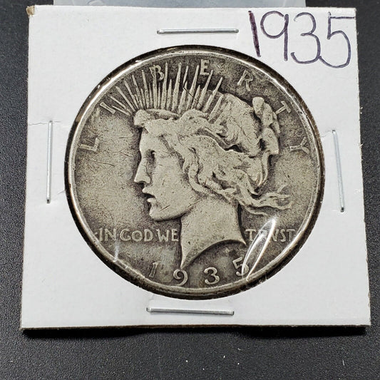 1935 P Peace 90% Silver Eagle Dollar Coin Average Circulated