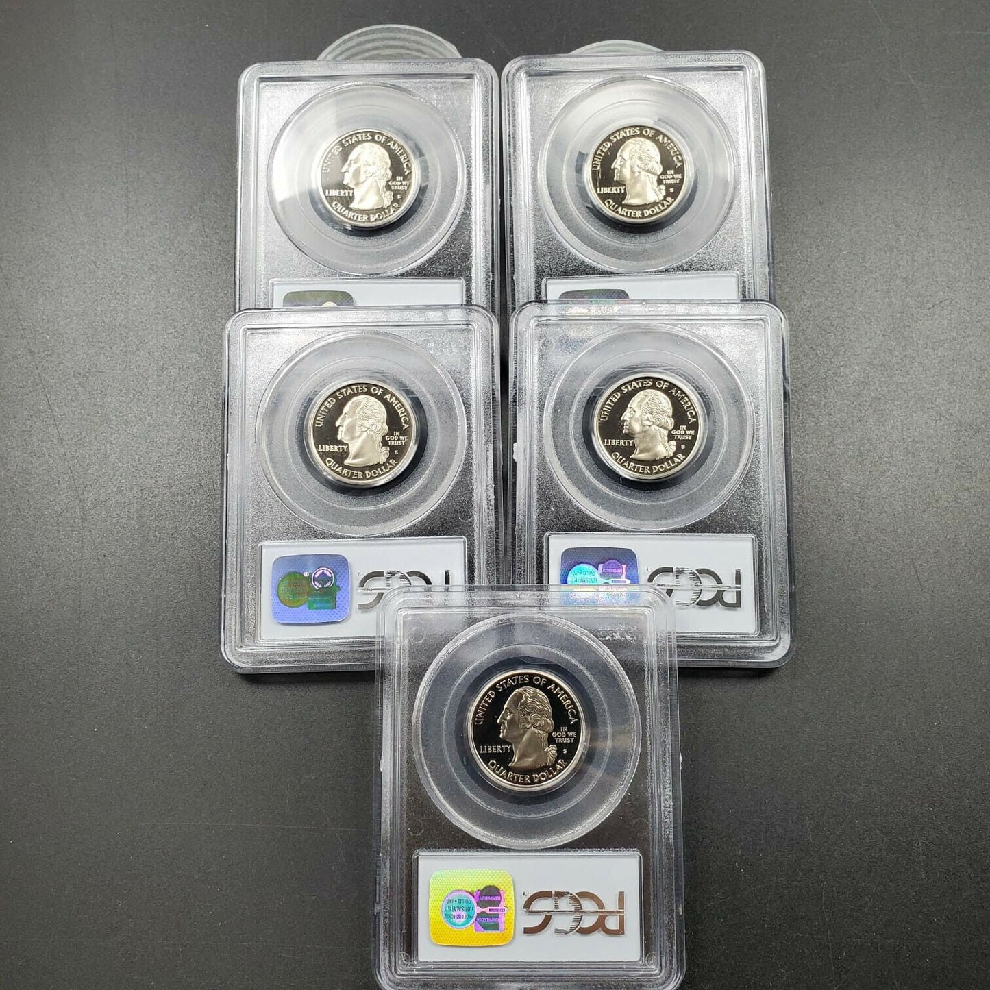 2003 S Complete 5 Coin CLAD Proof Quarter Set PCGS Graded PR69 DCAM