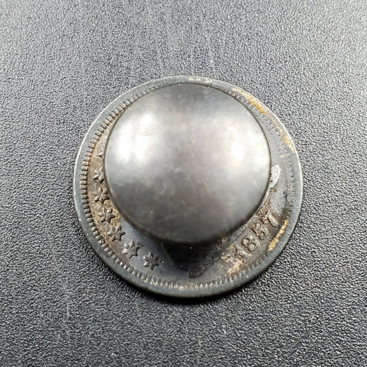 1857 Seated Liberty 10c Silver Dime Coin Turned into a Cuff Link