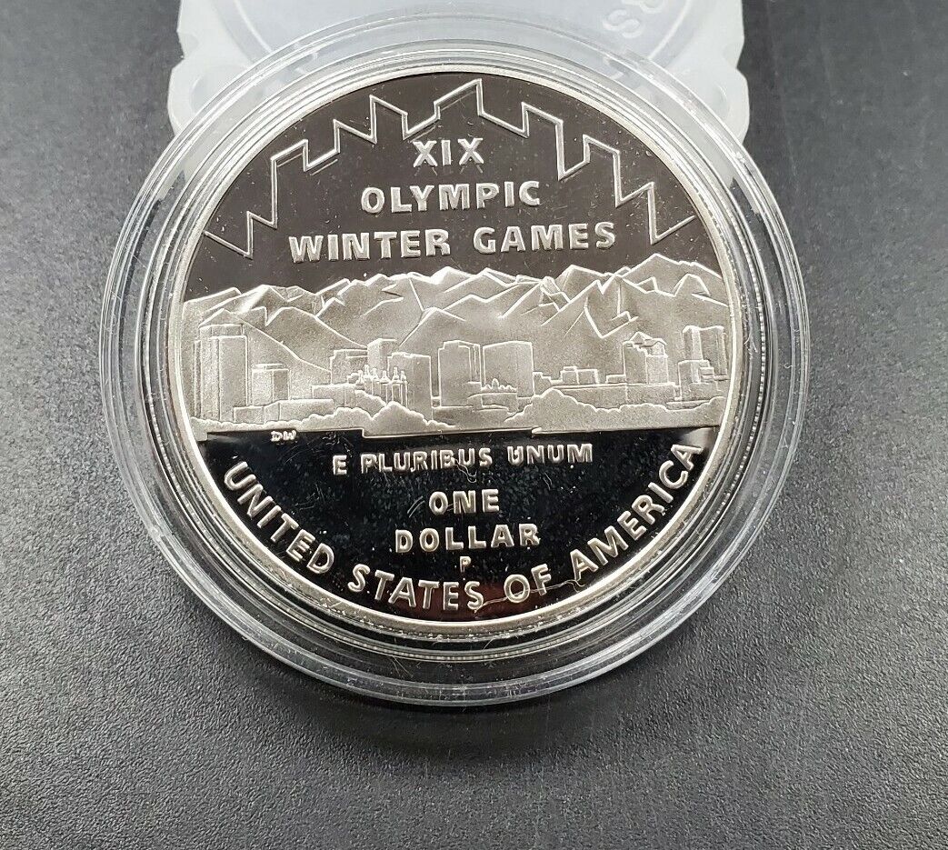 2002 Salt lake Olympics Winter Commemorative Silver Dollar Proof U.S. Mint Coin