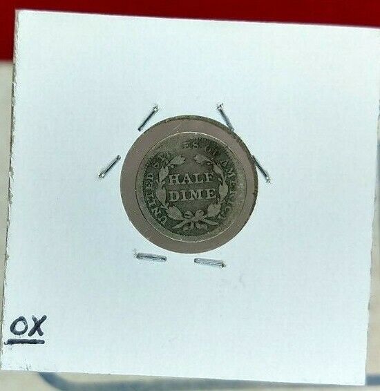 1854 Liberty Seated Half Dime Silver Coin With Arrows Variety Average Good Circ