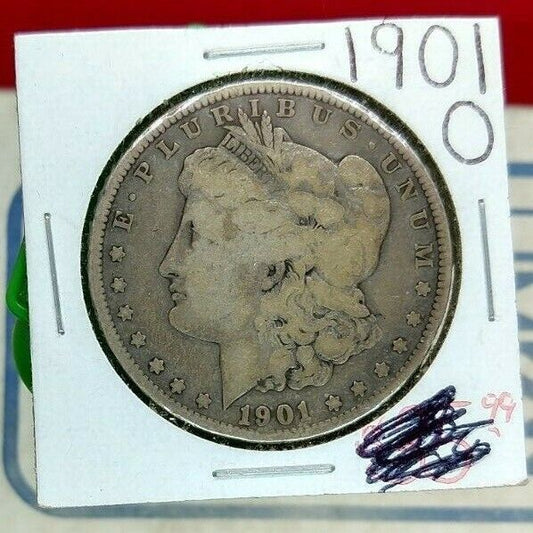 1901 O Morgan Silver Eagle Dollar Coin Average G Good Circulated