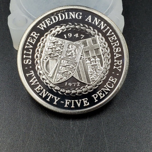 1972 Pobjoy Mint Isle of Man Gem Proof Silver Royal Wedding Anniversary
