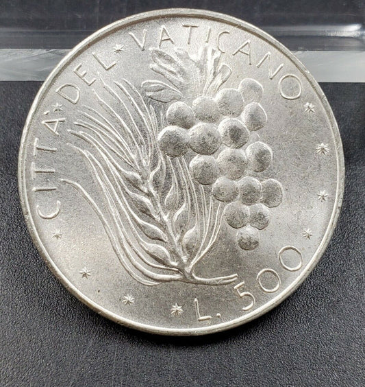 1973 Vatican City 500 Lire - Pavlvs VI Wheat & Grapes coin Gem BU UNC