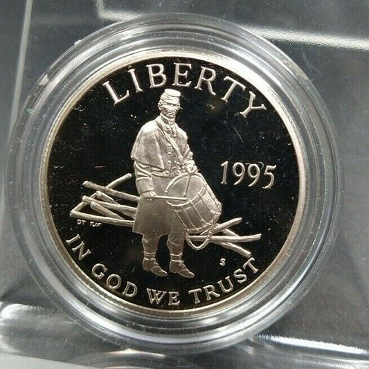 1995  US CIVIL WAR Commemorative PROOF CLAD Half Dollar Coin In Capsule DCAM