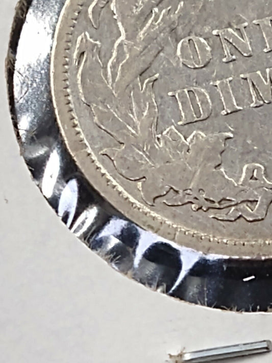 1889 P SEATED LIBERTY SILVER DIME COIN VARIETY FS-801 DDR Double Die VF Details