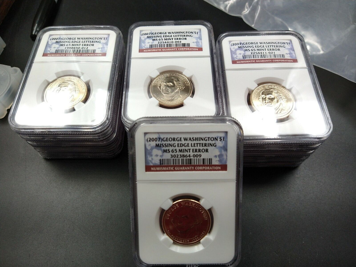2007 P George Washington Presidential Error Coin NGC MS65 Missing Edge Lettering