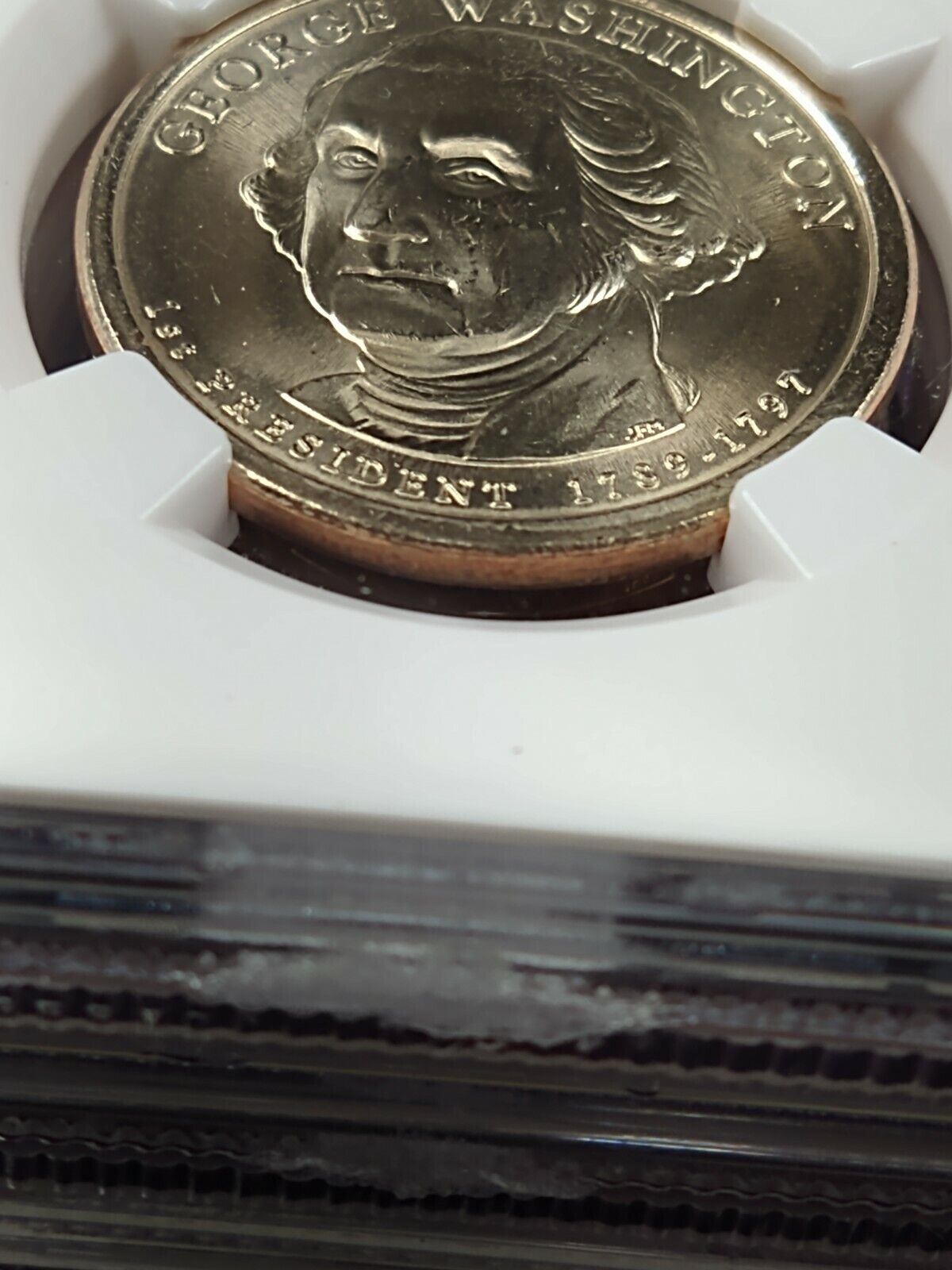 2007 P George Washington Presidential Error Coin NGC MS65 Missing Edge Lettering