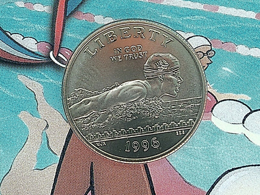 1996-S 50C Young Collector's Edition Olympic Swimming Clad Half Dollar OGP