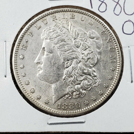 1880 O $1 Morgan Silver Eagle Dollar Coin CHOICE AU About UNC Circulated