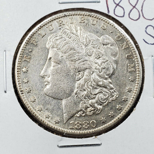 1880 S $1 Morgan Silver Eagle Dollar Coin CHOICE AU About UNC Circulated