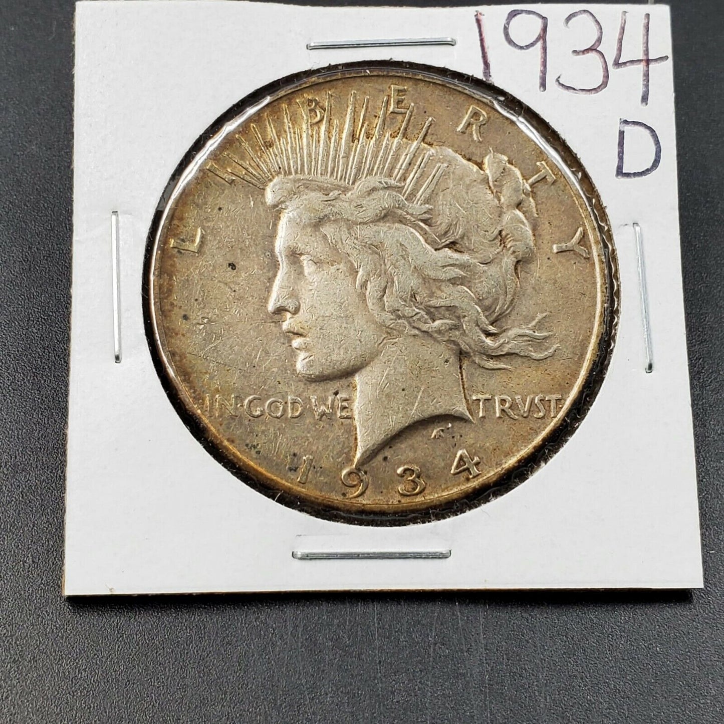 1934 D Peace 90% Silver Eagle Dollar Coin Choice VF Very Fine / EF XF Extra Fine