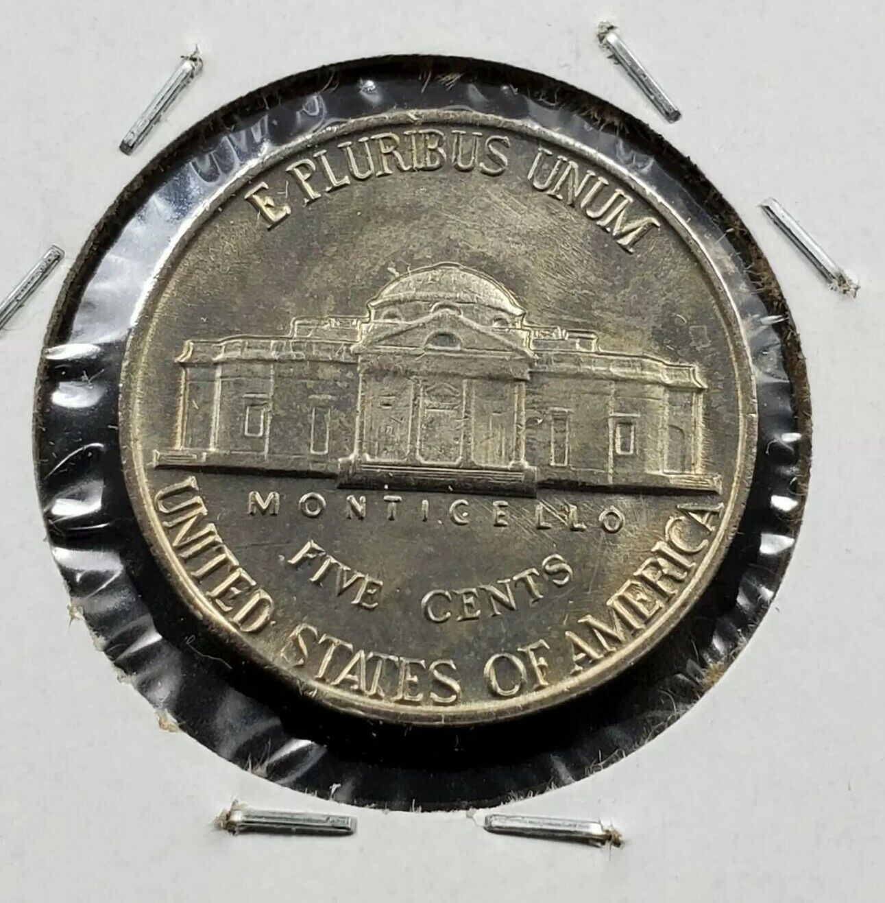 1960 P Jefferson Nickel 5c CH BU UNC CLIPPED Planchet Error Coin 2