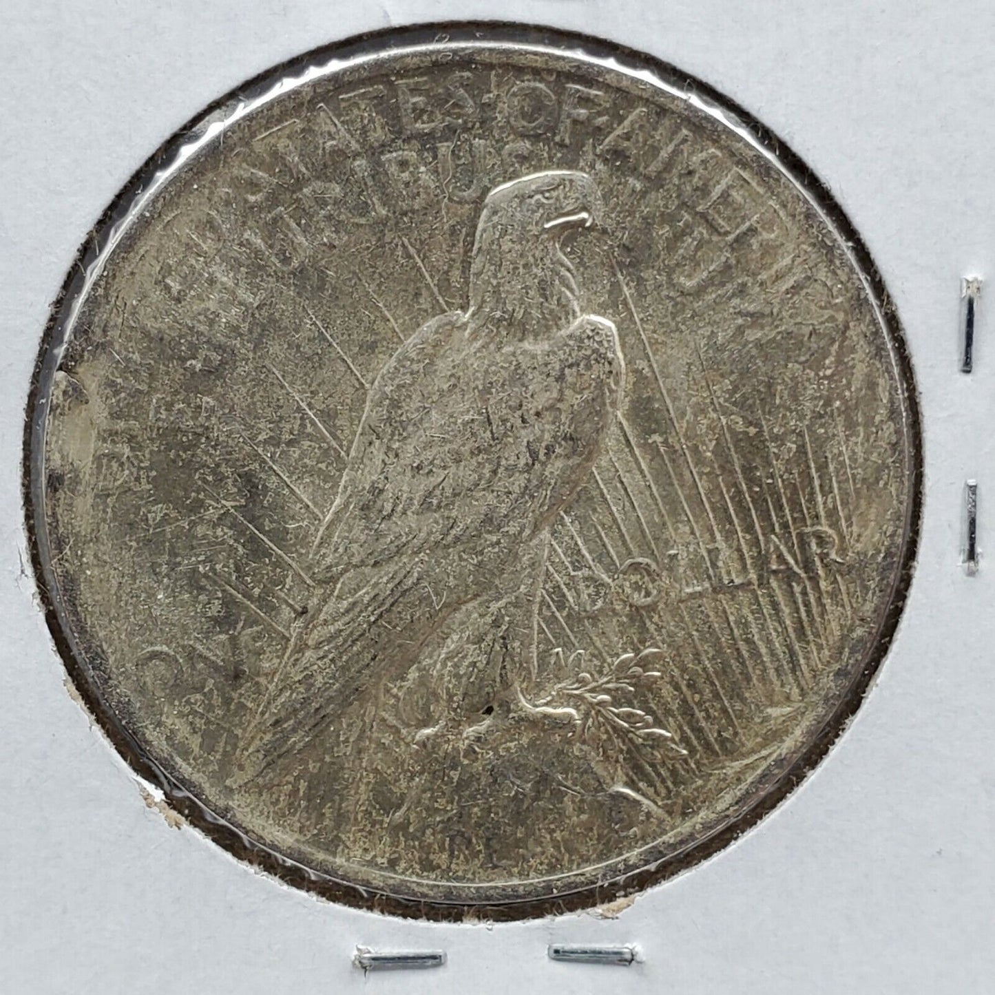 1922 P $1 Peace Silver Eagle Dollar Coin Reverse Planchet Defect Error VF Detail