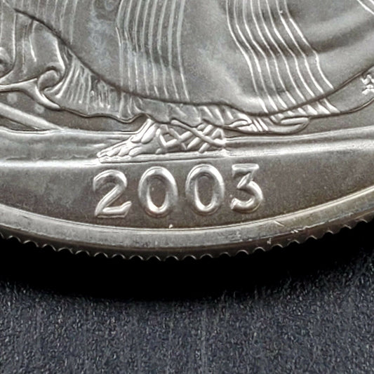 2003 1 OZ American Silver Eagle CH BU Uncirculated .999 Strike Doubling OBV Date
