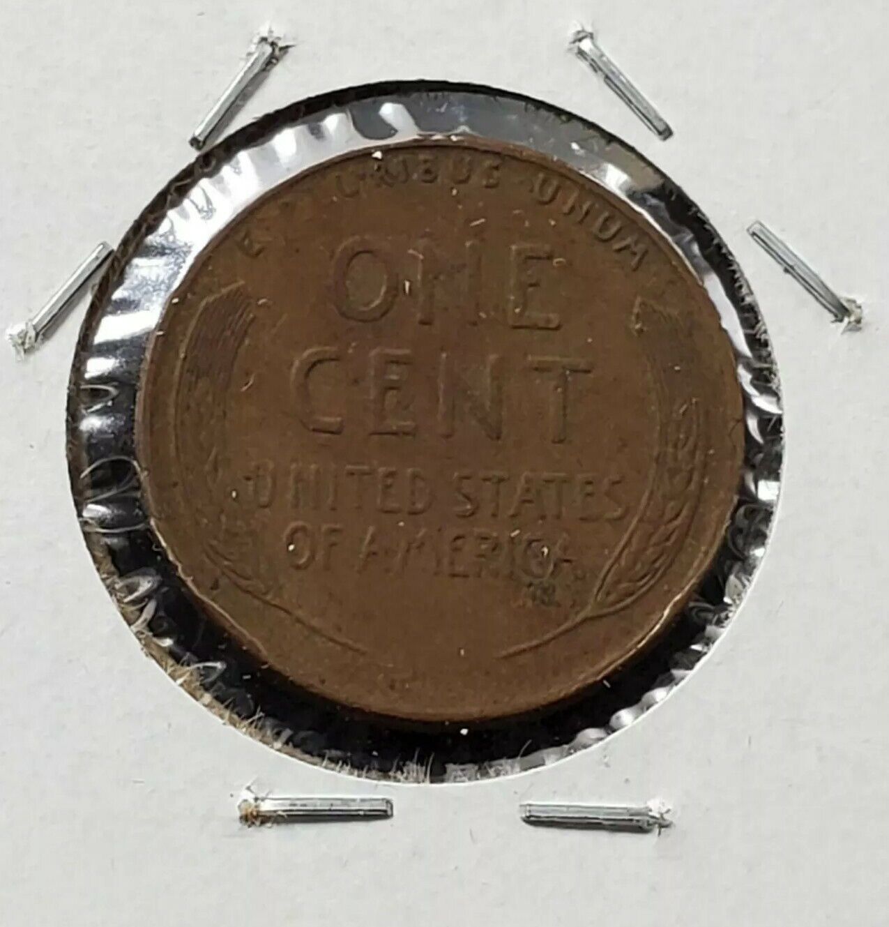 1944 P 1c Lincoln Wheat Cent Penny Coin MAJOR Planchet Lamination Error WW2 ERA