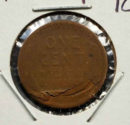 1926 s 1c Lincoln Wheat Cent Penny Coin Laminated Planchet Error