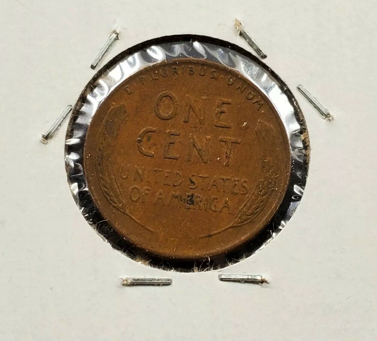 1952 D 1c Lincoln Wheat Cent Penny Coin Laminated Planchet Error