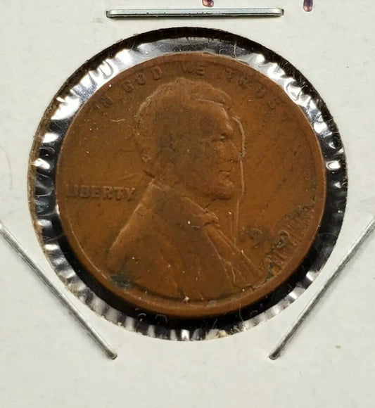 1919 p 1c Lincoln Wheat Cent Penny Coin Laminated Planchet Error
