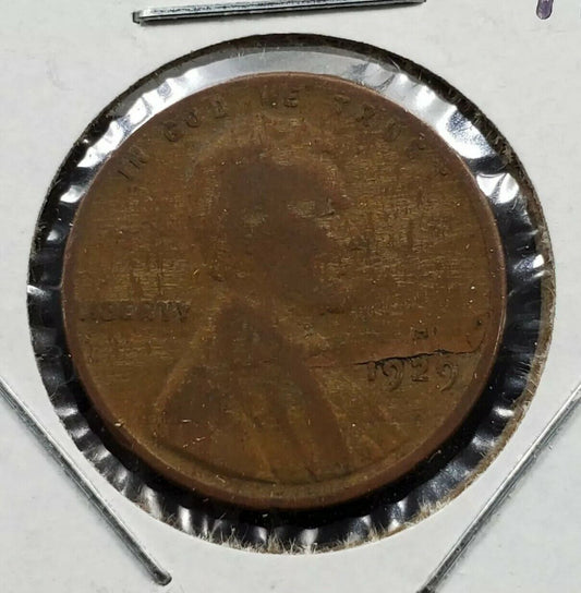1929 P Lincoln Wheat Cent Penny Coin Laminated Planchet Error Variety Circ