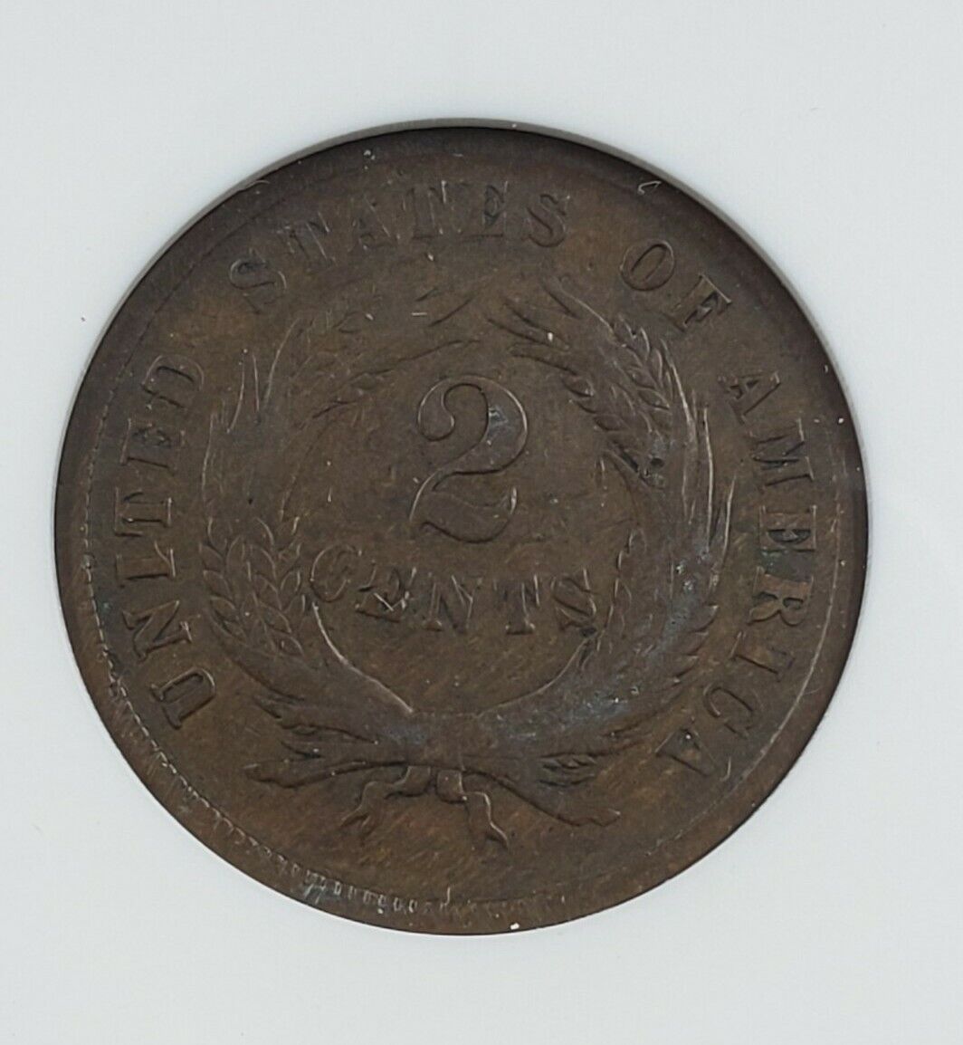 1864 2c Liberty Two Cent Coin ANACS VG08 FS-1302 Breen-2373 18/18 RPD Variety