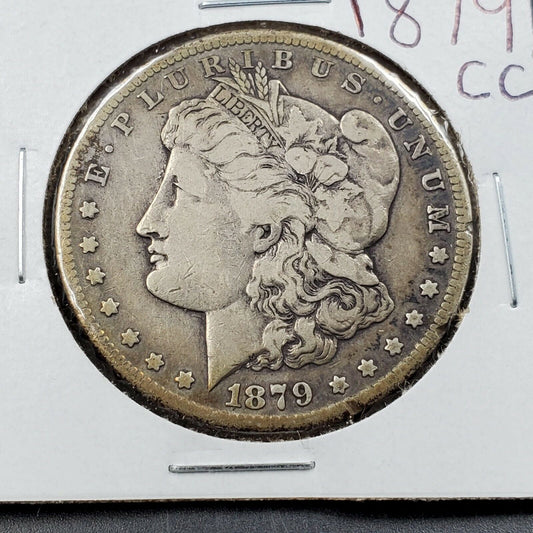 1879 CC Morgan Silver Eagle Dollar Minor Mint Mark VAM CH VF with Rim Nicks