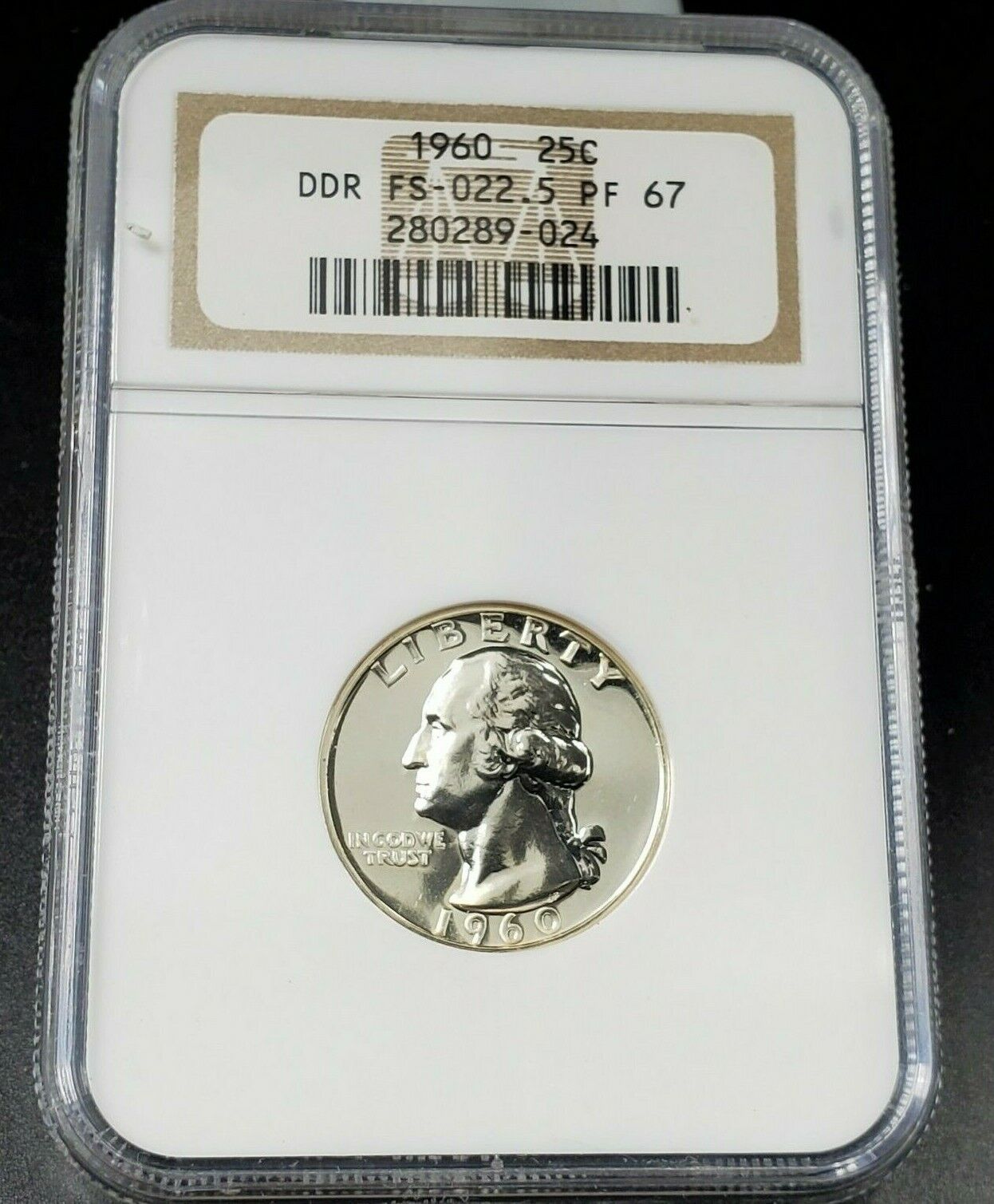 1960 25c Washington Quarter Silver Coin NGC PF67 FS-022.5 FS-801 DDR Double Die