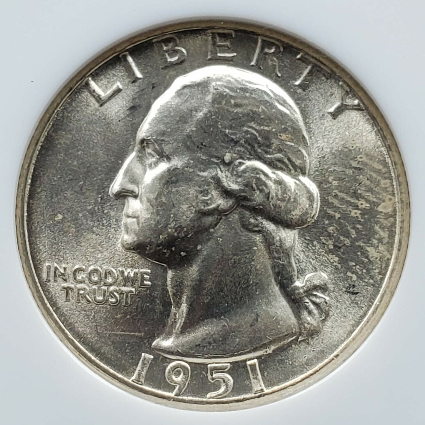 1951 D 25C Washington Quarter Coin NGC MS67 GEM BU ANA Brown Label Holder