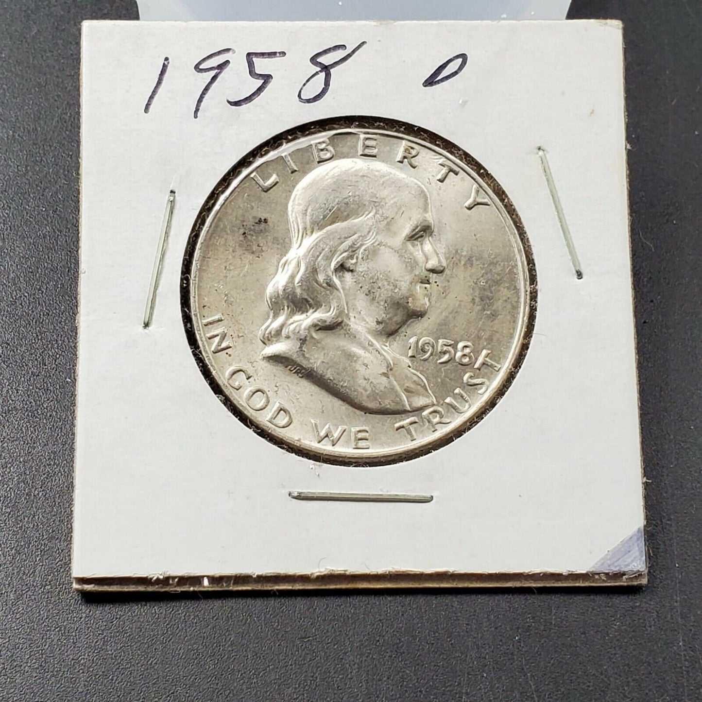 1958 D Franklin Silver 90% Half Dollar Coin Choice BU UNC