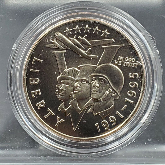 1993-P (1991-1995) World War II Commemorative Half Dollar WW2 BUSINES IN CAPSULE