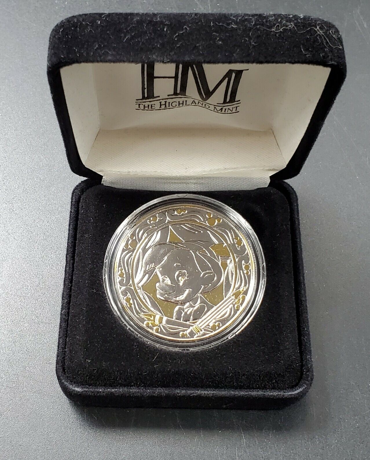 PINOCCHIO WALT DISNEY WORLD ARTIST COLLECTION NICKEL SILVER 24KT GOLD ...