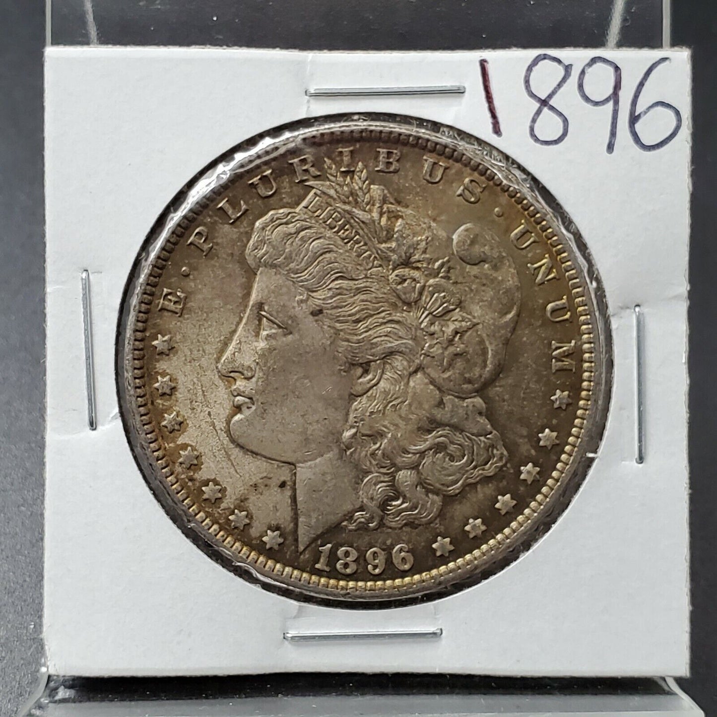 1896 P Morgan Silver Eagle Dollar Coin BU Unc 125 Years Anniversary NICE TONING