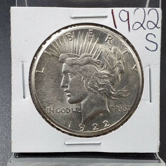 1922 S Peace Silver Eagle Dollar Coin Choice AU /AVG CU UNC 101 Year Anniversary
