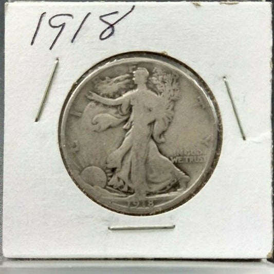 1918 P Walking Liberty Silver Eagle Half Dollar Coin G GOOD / VG VERY GOOD