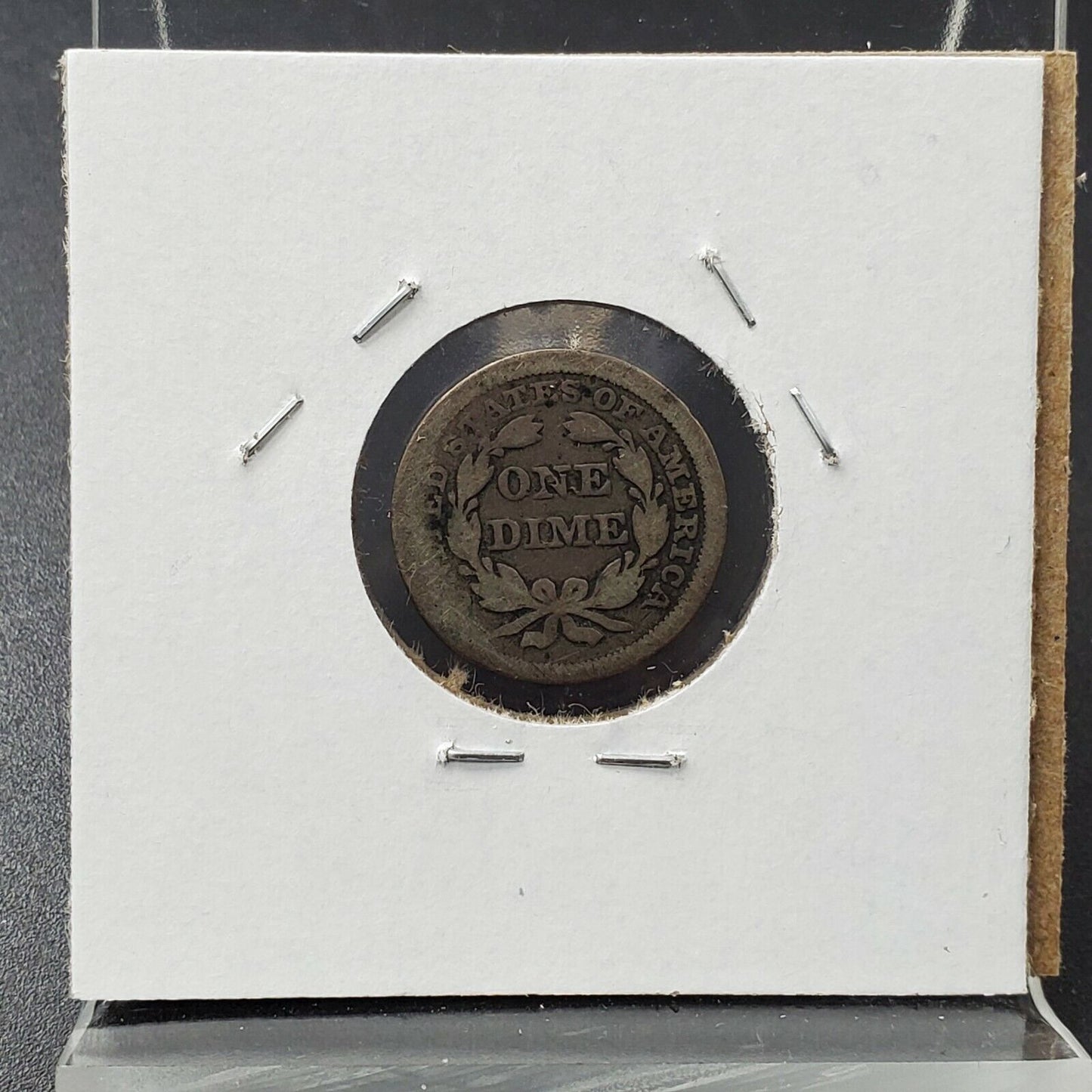 1857 P SEATED LIBERTY SILVER DIME COIN Average G Good Circulated