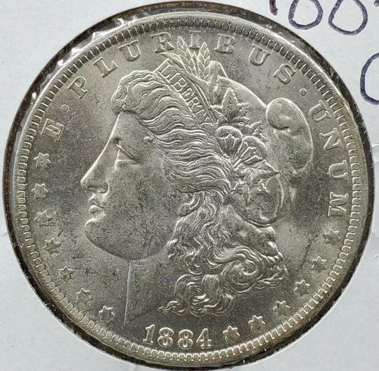 1884 O Morgan Silver Eagle Dollar Coin BU Uncirculated Some Toning Nice Coin