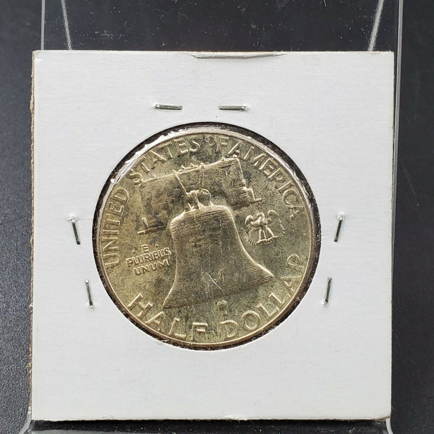 1957 P Franklin Silver Half Dollar Coin AU About UNC Some Toning