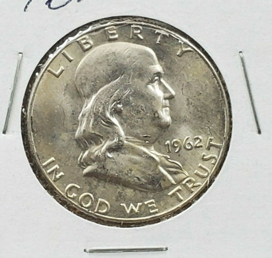1962 D Franklin Silver Half Dollar Coin Choice BU UNC Uncirculated